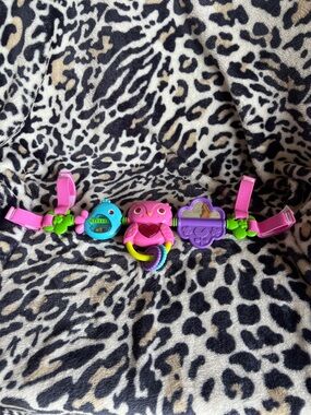 Bright Starts Pink & Purple Baby Activity Bar for Car Seat or Stroller